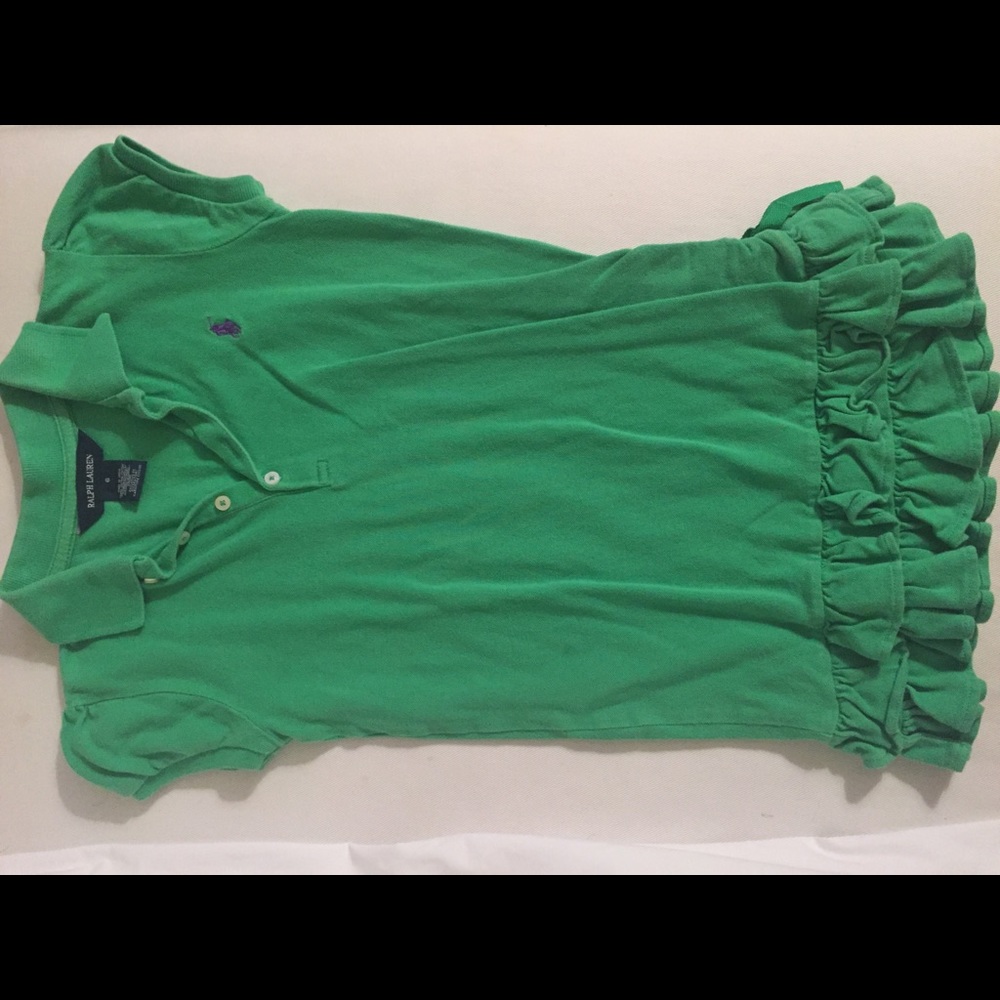 Ralph Lauren girls green pique dress size 6